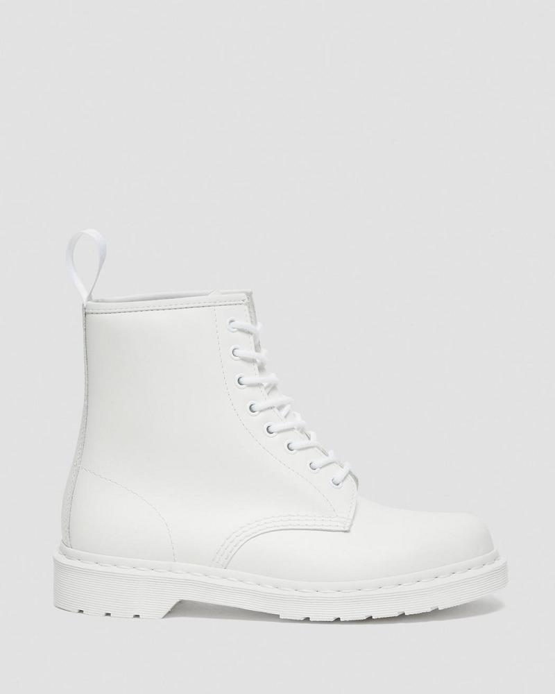 Dr Martens 1460 Mono Smooth Læder Snørestøvler Dame Hvide | DK 171BEX